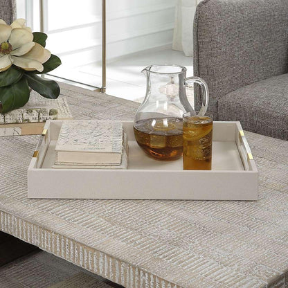 Uttermost - Wessex White Shagreen Tray - 18060 veiw 2
