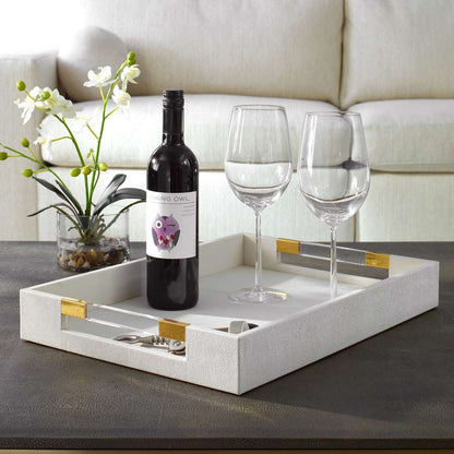 Uttermost - Wessex White Shagreen Tray - 18060 veiw 4