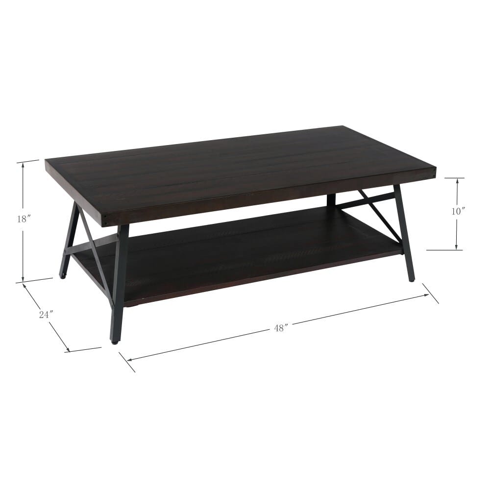 Wallace & Bay - Douglas 48in Coffee Table with Solid Wood Top - WBT6715 veiw 2