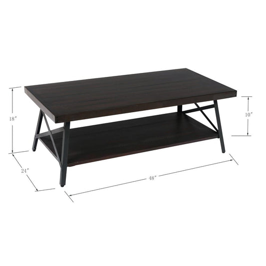 Wallace & Bay - Douglas 48in Coffee Table with Solid Wood Top - WBT6715 veiw 2