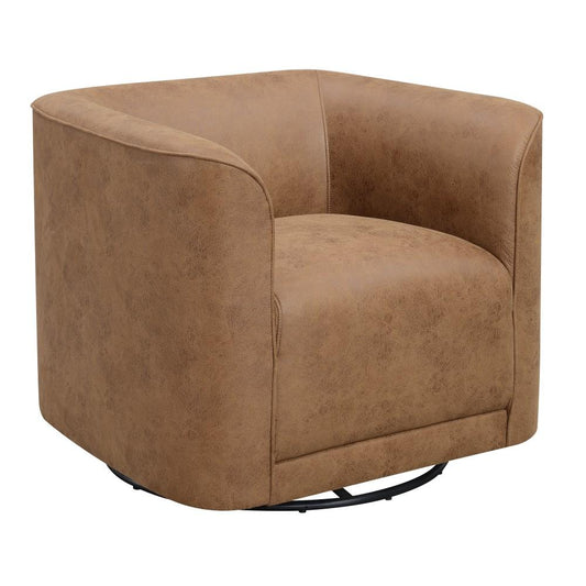Wallace & Bay - Ryan Rustic Brown Swivel Accent Chair with 360 Swivel And U-Shape - U510319 veiw 1