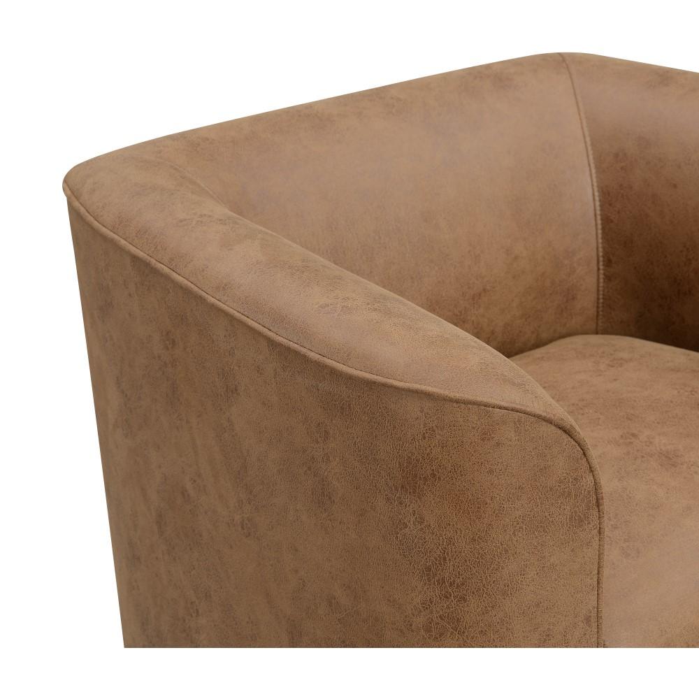 Wallace & Bay - Ryan Rustic Brown Swivel Accent Chair with 360 Swivel And U-Shape - U510319 veiw 3