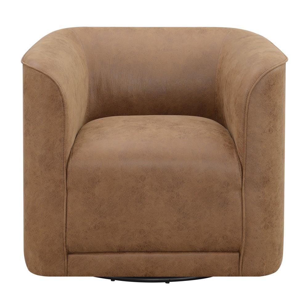 Wallace & Bay - Ryan Rustic Brown Swivel Accent Chair with 360 Swivel And U-Shape - U510319 veiw 4