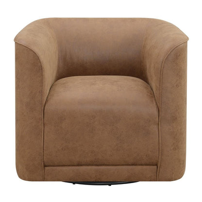 Wallace & Bay - Ryan Rustic Brown Swivel Accent Chair with 360 Swivel And U-Shape - U510319 veiw 4