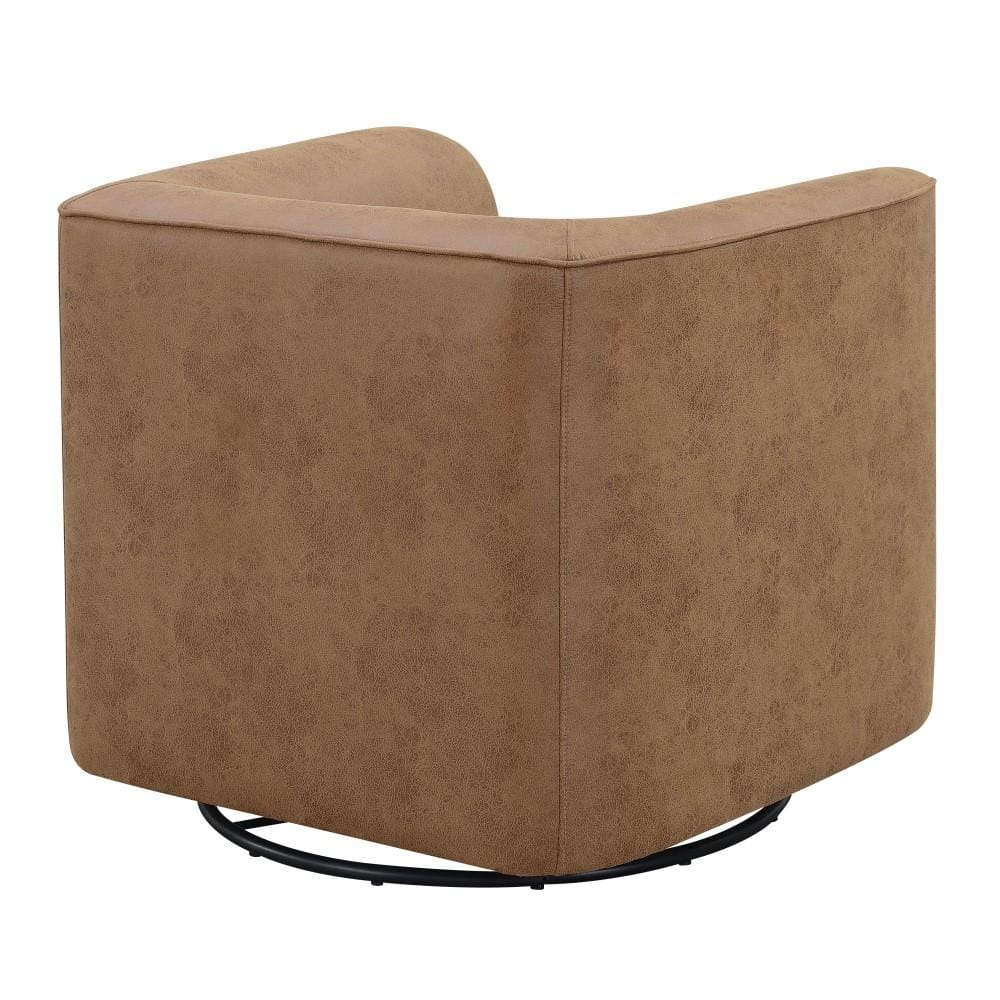 Wallace & Bay - Ryan Rustic Brown Swivel Accent Chair with 360 Swivel And U-Shape - U510319 veiw 5