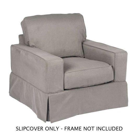 Sunset Trading - Americana Slipcover for Box Cushion Track Arm Chair - Performance Fabric - Gray - SU-108520SC-391094 veiw 1