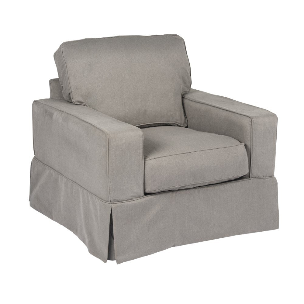 Sunset Trading - Americana Slipcover for Box Cushion Track Arm Chair - Performance Fabric - Gray - SU-108520SC-391094 veiw 5