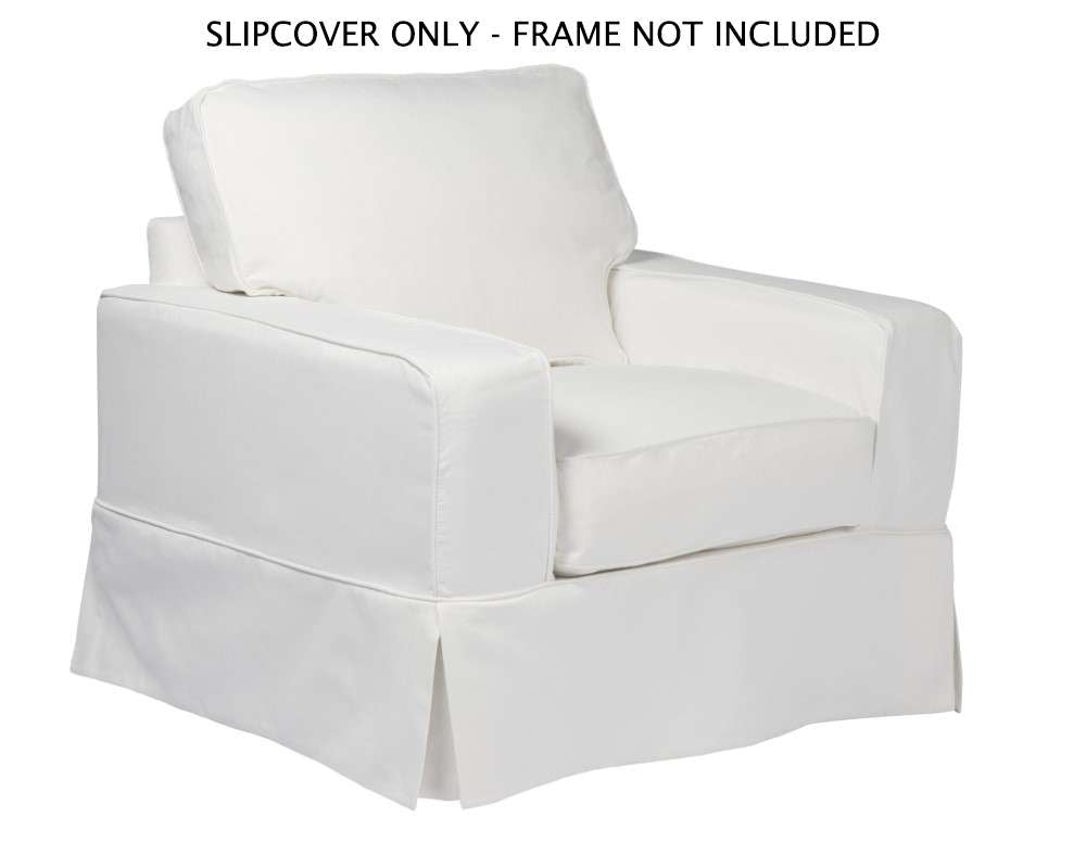 Sunset Trading - Americana Slipcover for Box Cushion Track Arm Chair - Performance Fabric - White - SU-108520SC-391081 veiw 1