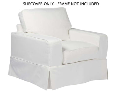 Sunset Trading - Americana Slipcover for Box Cushion Track Arm Chair - Performance Fabric - White - SU-108520SC-391081 veiw 1