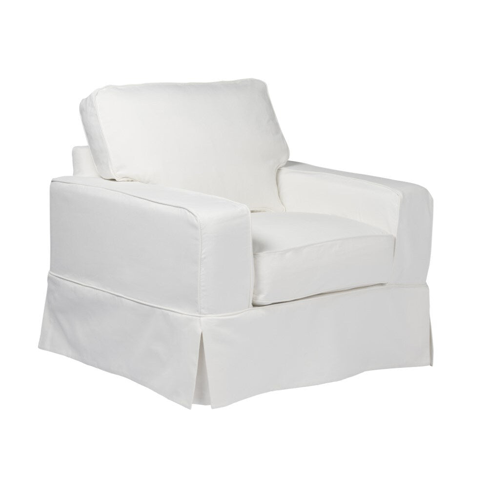 Sunset Trading - Americana Slipcover for Box Cushion Track Arm Chair - Performance Fabric - White - SU-108520SC-391081 veiw 2