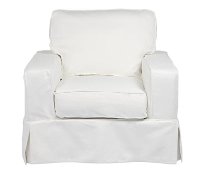 Sunset Trading - Americana Slipcover for Box Cushion Track Arm Chair - Performance Fabric - White - SU-108520SC-391081 veiw 3