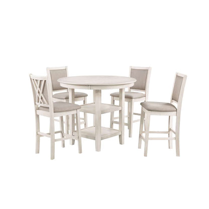 New Classic Furniture - Amy 5 Pc Counter Table Set-Bisque - D3651-52S-BSQ veiw 1