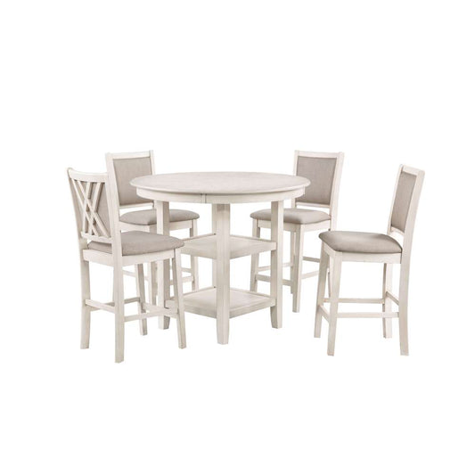 New Classic Furniture - Amy 5 Pc Counter Table Set-Bisque - D3651-52S-BSQ veiw 1