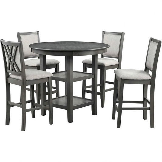 New Classic Furniture - Amy 5 Pc Counter Dining Set-Gray - D3651-52S-GRY view 1