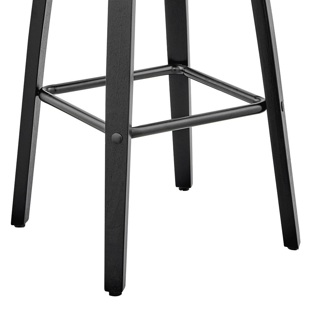 Armen Living - Arabela 26in Gray Faux Leather and Black Wood Swivel Bar Stool - LCAABABLGR26 veiw 8