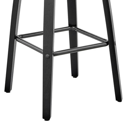 Armen Living - Arabela 26in Gray Faux Leather and Black Wood Swivel Bar Stool - LCAABABLGR26 veiw 8