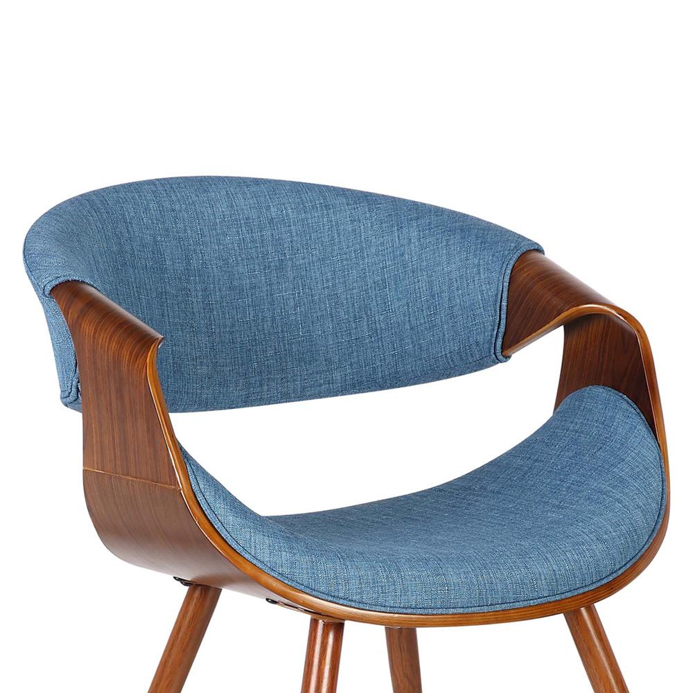Armen Living - Butterfly Mid-Century Dining Chair in Walnut Finish and Blue Fabric - LCBUCHWABL veiw 5