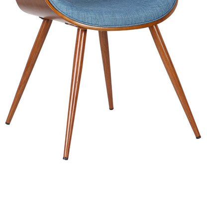 Armen Living - Butterfly Mid-Century Dining Chair in Walnut Finish and Blue Fabric - LCBUCHWABL veiw 7