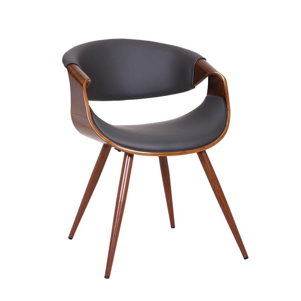 Armen Living - Butterfly Mid-Century Dining Chair in Walnut Finish and Gray Fabric - LCBUCHWAGREY veiw 1
