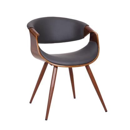 Armen Living - Butterfly Mid-Century Dining Chair in Walnut Finish and Gray Fabric - LCBUCHWAGREY veiw 1