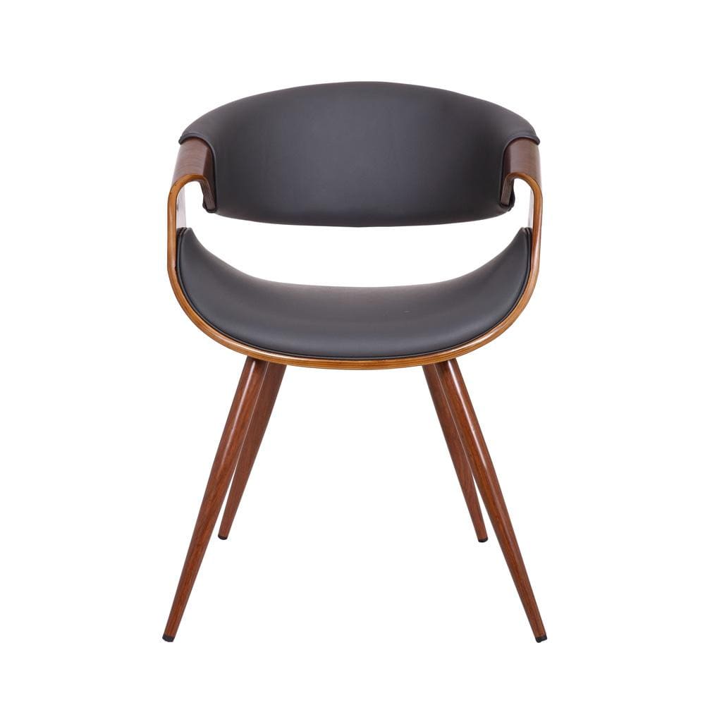 Armen Living - Butterfly Mid-Century Dining Chair in Walnut Finish and Gray Fabric - LCBUCHWAGREY veiw 2