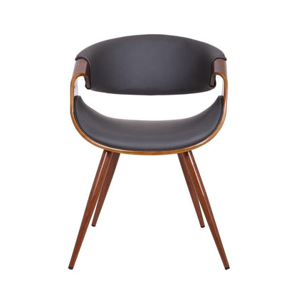 Armen Living - Butterfly Mid-Century Dining Chair in Walnut Finish and Gray Fabric - LCBUCHWAGREY veiw 2