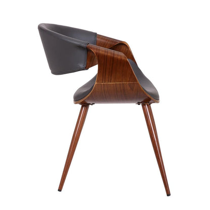 Armen Living - Butterfly Mid-Century Dining Chair in Walnut Finish and Gray Fabric - LCBUCHWAGREY veiw 3