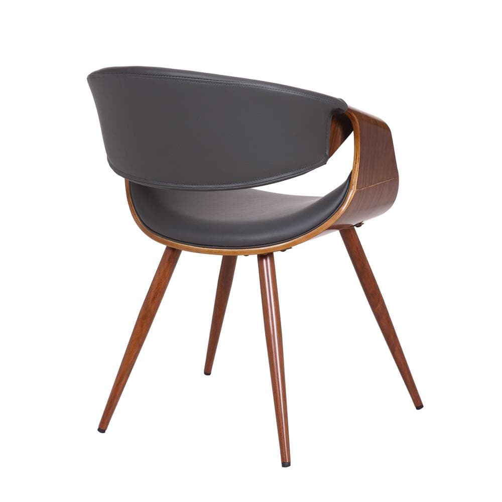 Armen Living - Butterfly Mid-Century Dining Chair in Walnut Finish and Gray Fabric - LCBUCHWAGREY veiw 4