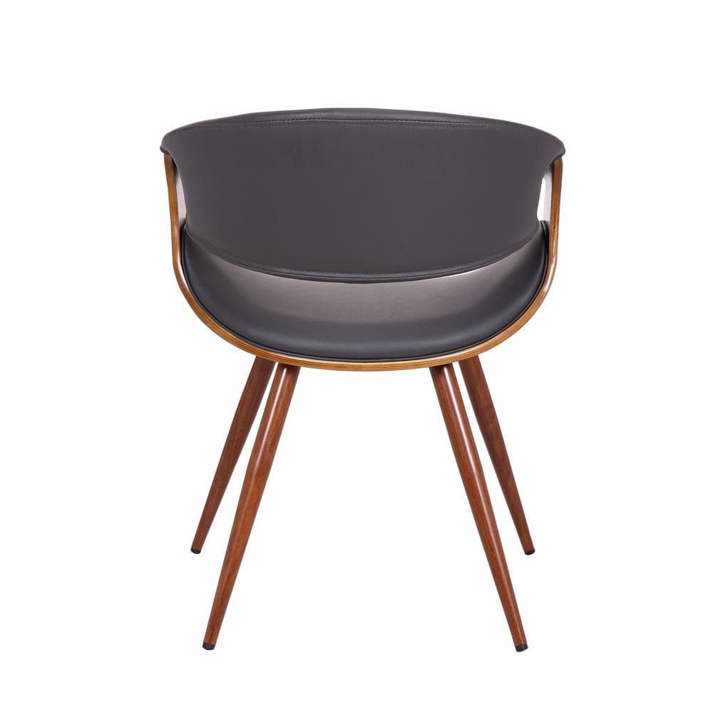 Armen Living - Butterfly Mid-Century Dining Chair in Walnut Finish and Gray Fabric - LCBUCHWAGREY veiw 5