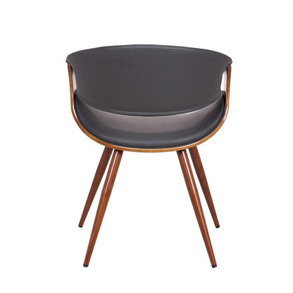 Armen Living - Butterfly Mid-Century Dining Chair in Walnut Finish and Gray Fabric - LCBUCHWAGREY veiw 5