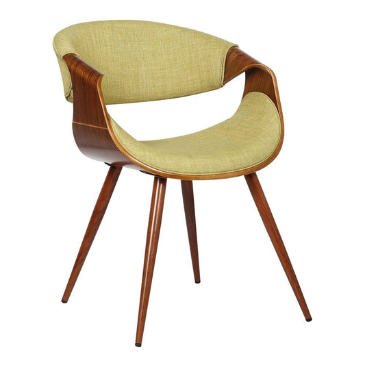 Armen Living - Butterfly Mid-Century Dining Chair in Walnut Finish and Green Fabric - LCBUCHWAGR veiw 1