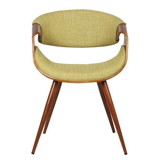 Armen Living - Butterfly Mid-Century Dining Chair in Walnut Finish and Green Fabric - LCBUCHWAGR veiw 2