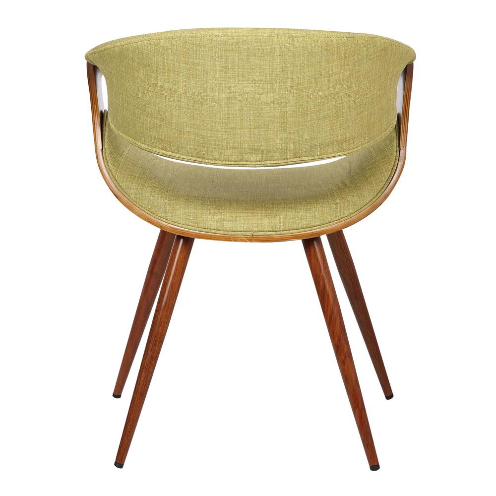 Armen Living - Butterfly Mid-Century Dining Chair in Walnut Finish and Green Fabric - LCBUCHWAGR veiw 4