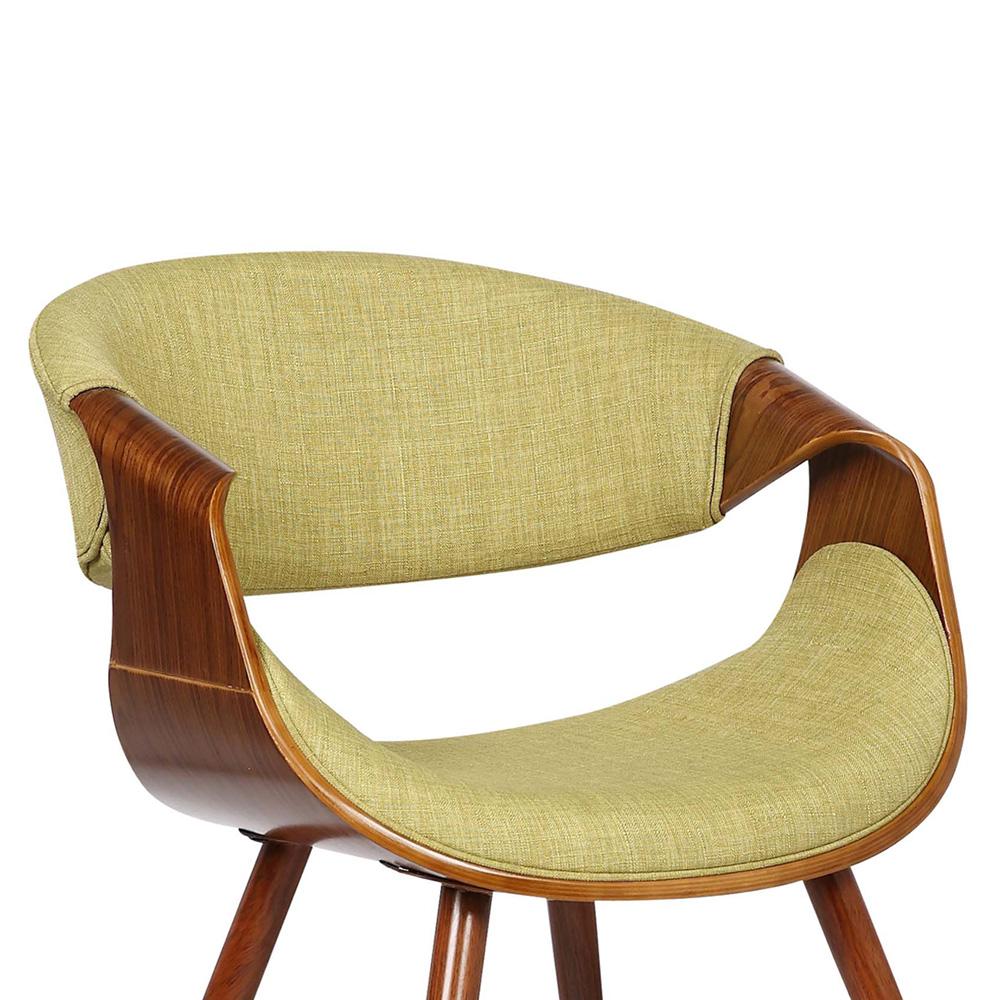 Armen Living - Butterfly Mid-Century Dining Chair in Walnut Finish and Green Fabric - LCBUCHWAGR veiw 5