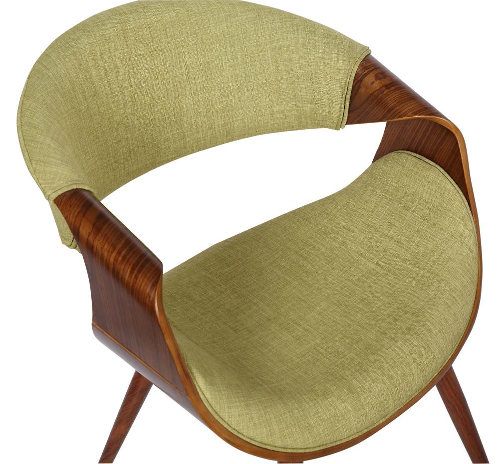 Armen Living - Butterfly Mid-Century Dining Chair in Walnut Finish and Green Fabric - LCBUCHWAGR veiw 6