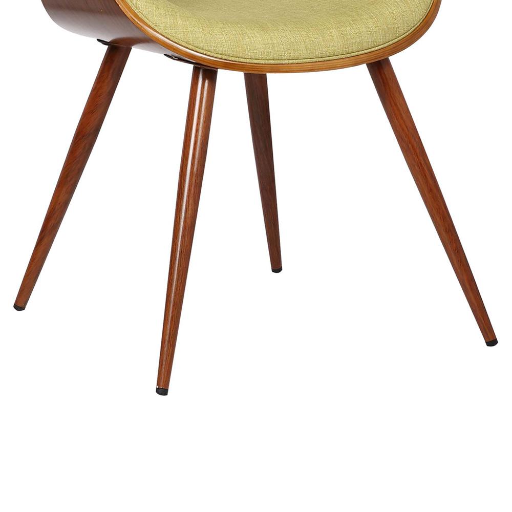 Armen Living - Butterfly Mid-Century Dining Chair in Walnut Finish and Green Fabric - LCBUCHWAGR veiw 7