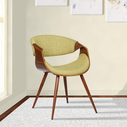 Armen Living - Butterfly Mid-Century Dining Chair in Walnut Finish and Green Fabric - LCBUCHWAGR veiw 8