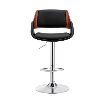 Armen Living - Colby Adjustable Black Faux Leather and Chrome Finish Bar Stool - LCCYBAWABL veiw 2