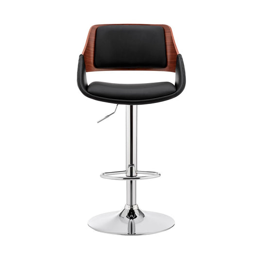 Armen Living - Colby Adjustable Black Faux Leather and Chrome Finish Bar Stool - LCCYBAWABL veiw 2