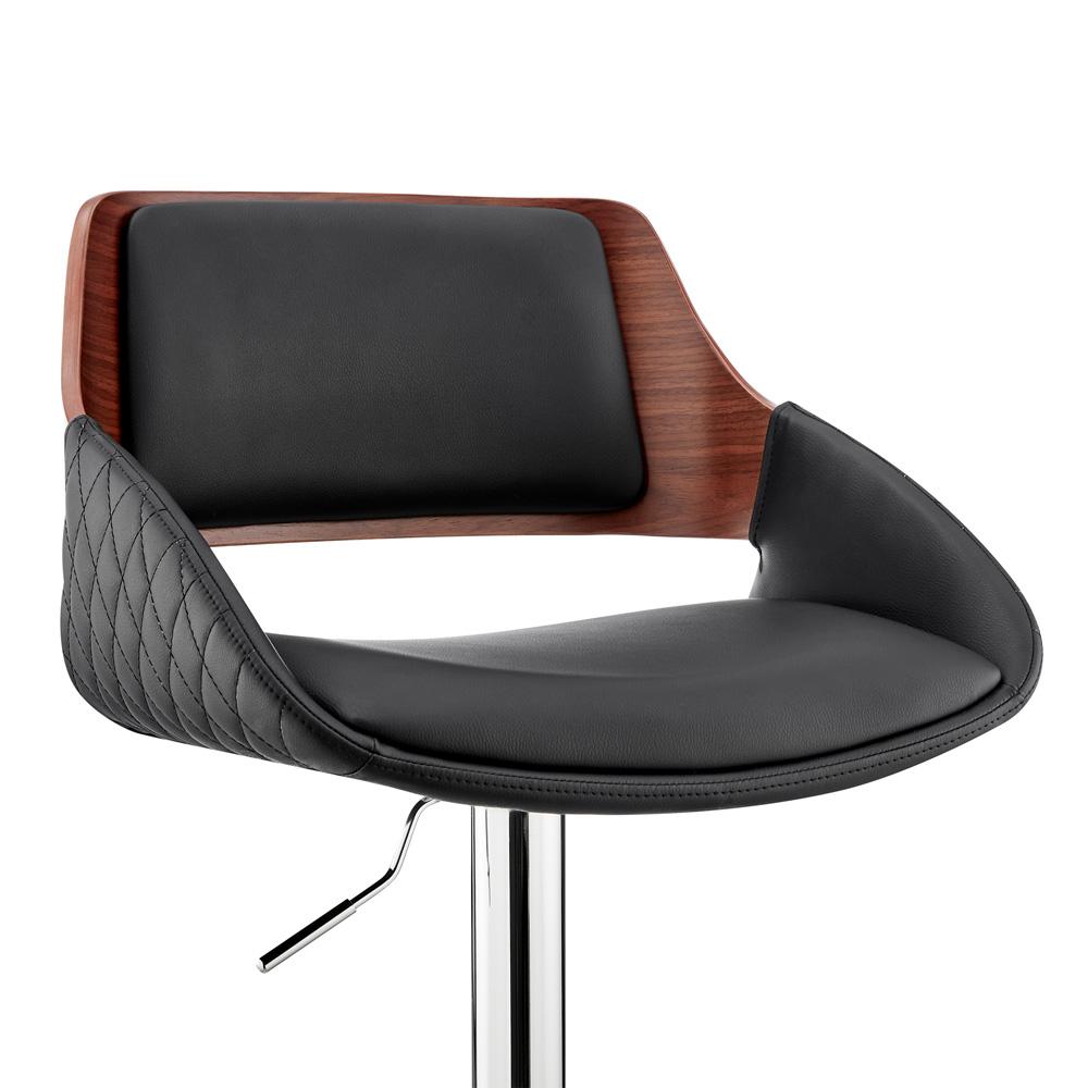 Armen Living - Colby Adjustable Black Faux Leather and Chrome Finish Bar Stool - LCCYBAWABL veiw 6