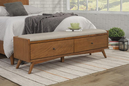 Alpine Furniture - Flynn Bench, Acorn - 966-12 veiw 2