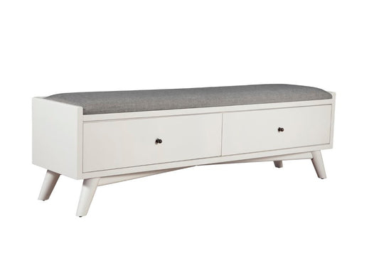 Alpine Furniture - Flynn Bench, White - 966-W-12 veiw 2