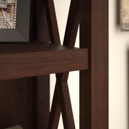 Bush Furniture - Key West 5 Shelf Bookcase in Bing Cherry - KWB132BC-03 veiw 3