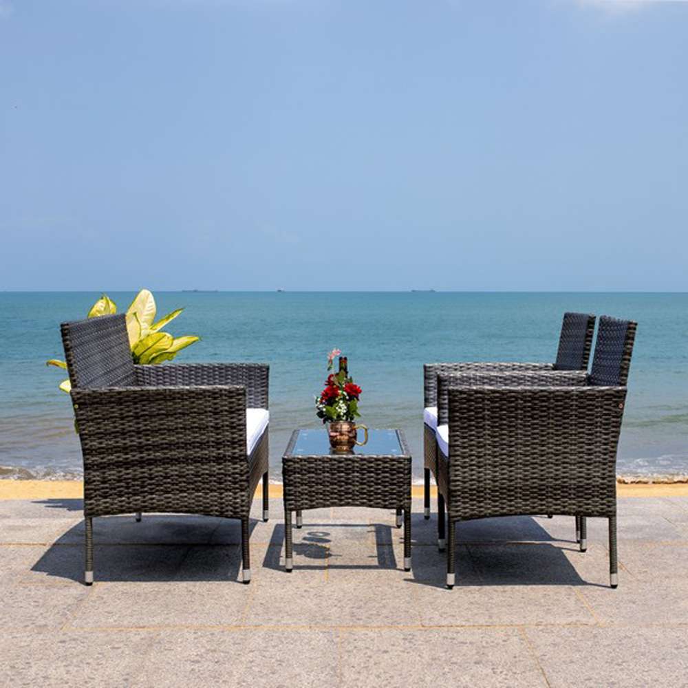 Safavieh - Abdul 4Pc Living Set - Grey Brown - White - PAT7504C veiw 2