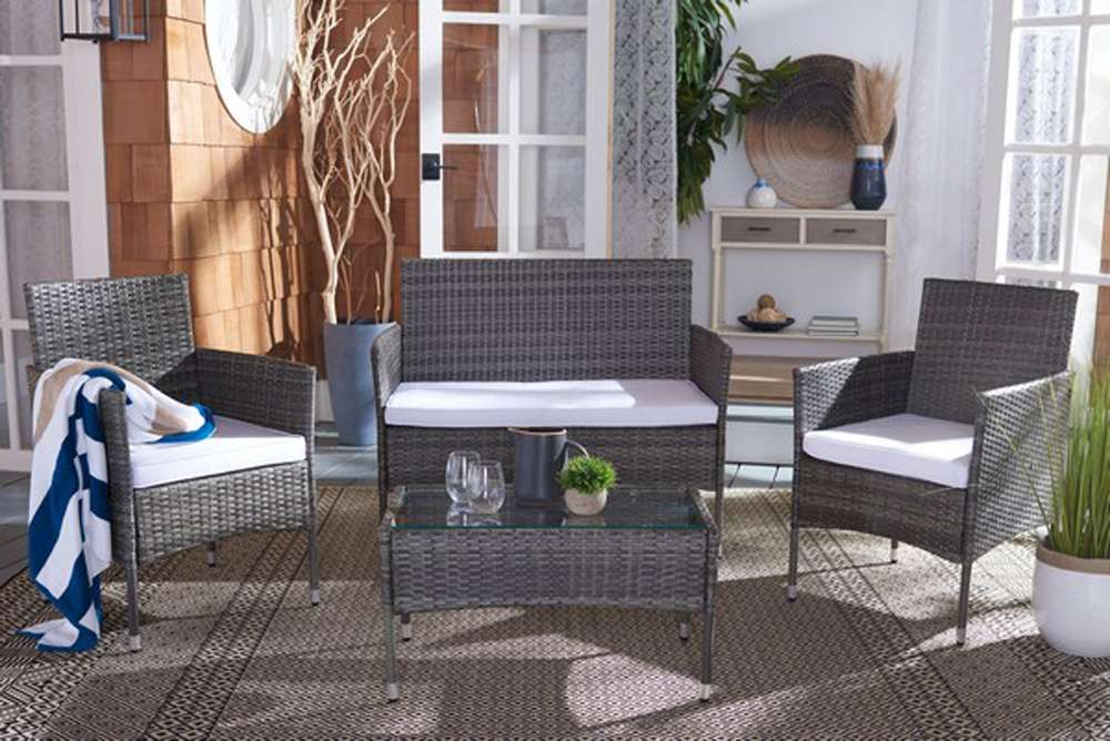 Safavieh - Abdul 4Pc Living Set - Grey Brown - White - PAT7504C veiw 3