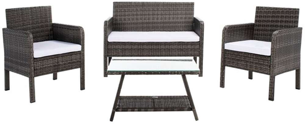 Safavieh - Aboka 4Pc Living Set - Grey Brown - White - PAT7505C veiw 1