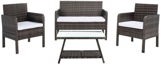 Safavieh - Aboka 4Pc Living Set - Grey Brown - White - PAT7505C veiw 1