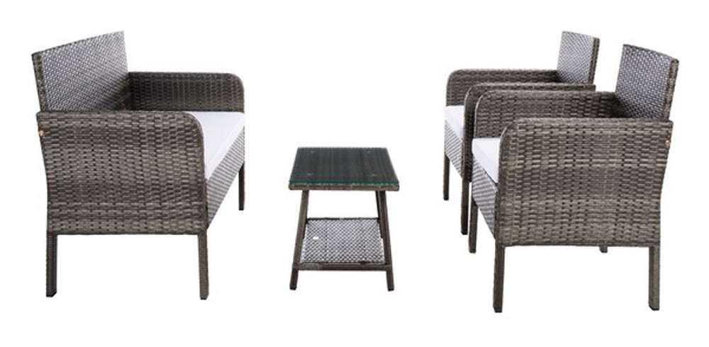 Safavieh - Aboka 4Pc Living Set - Grey Brown - White - PAT7505C veiw 4
