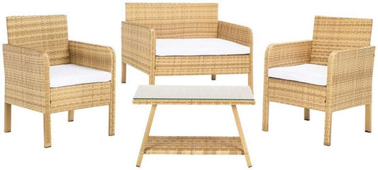 Safavieh - Aboka 4Pc Living Set - Natural - White - PAT7505D veiw 1