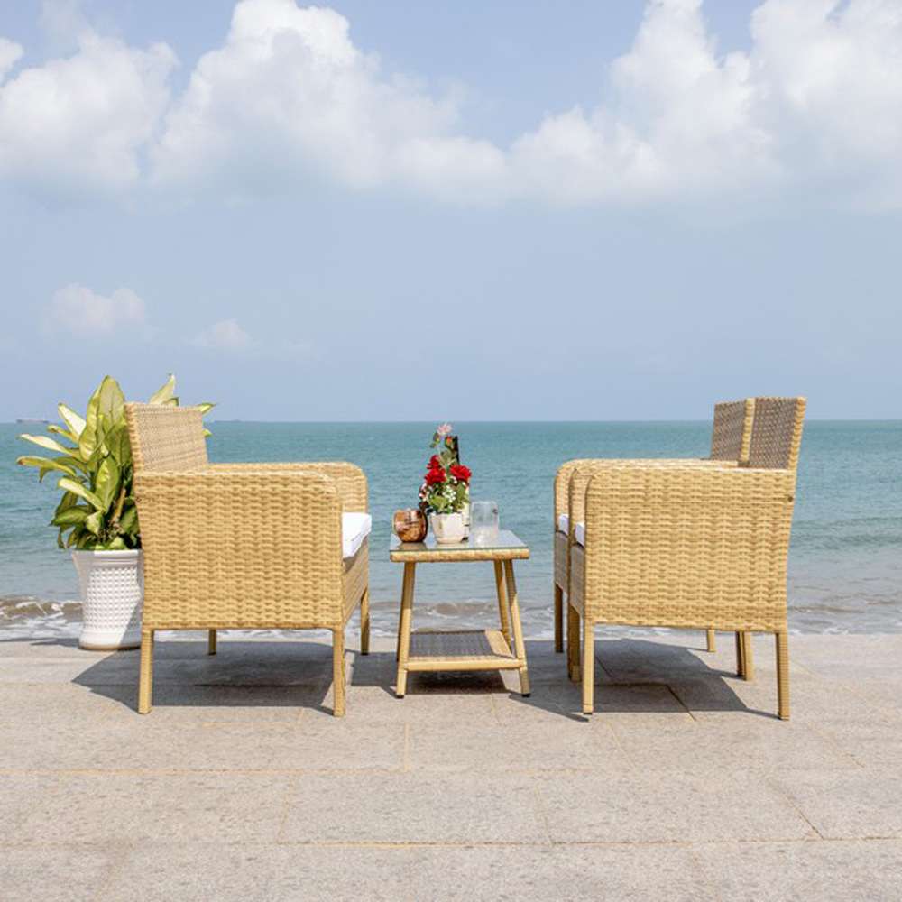 Safavieh - Aboka 4Pc Living Set - Natural - White - PAT7505D veiw 2